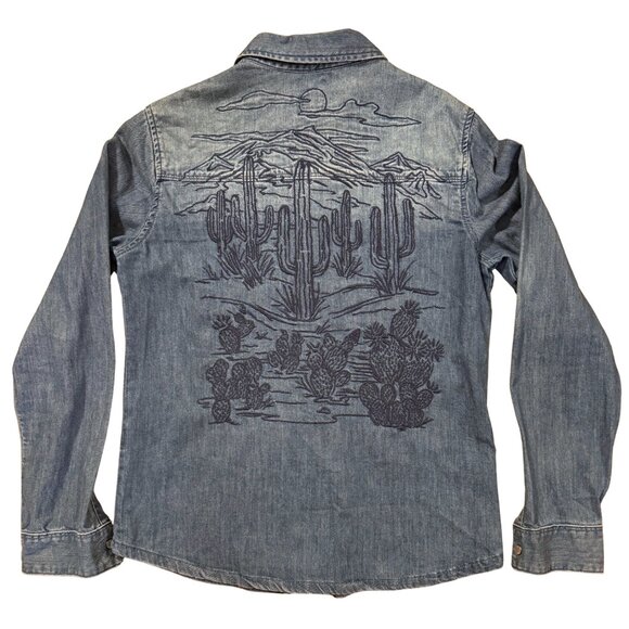 Stetson Women's Embroidered Desert Denim Shirt Size Medium - Picture 4 of 5